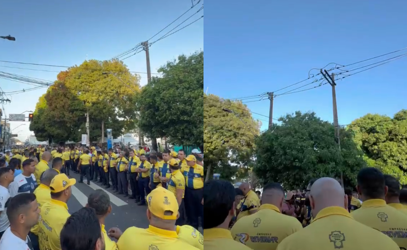 Os Guardas de Nazaré são responsáveis pelo atrelamento da corda à berlinda que leva a Imagem Peregrina de Nossa Senhora de Nazaré